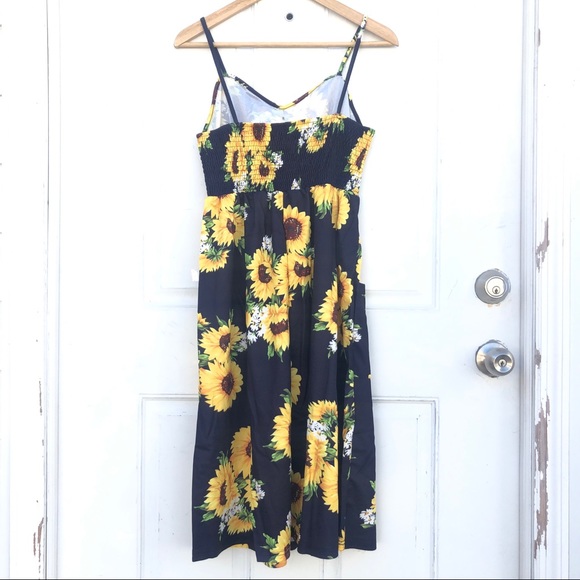 NEW Navyblue Floral Print Spaghetti Strap Sundress - Picture 10 of 10